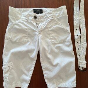 Sanctuary Classy WHITE Cargo Shorts w/ Matching Belt